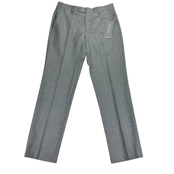 Michael Kors Mens MacArthur Modern Fit Airsoft Stretch Suit Pants Lt Gray 30x30 - Picture 1 of 4